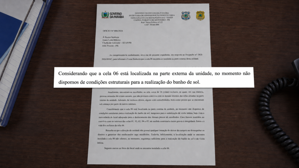 Diretor de cadeia admite falta de banho de sol para presos em Monteiro 3 451273