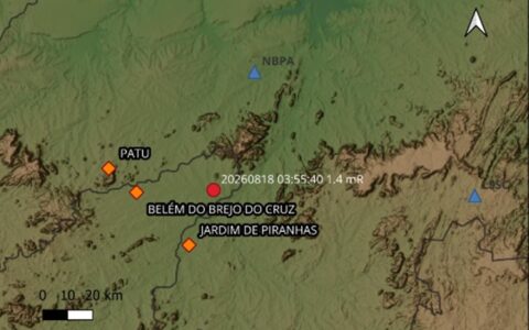 Tremor de terra é registrado no Sertão da Paraíba